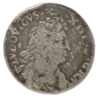 France - Louis XIV, 4 Sols des Traitants 1677 D (Lyon)
