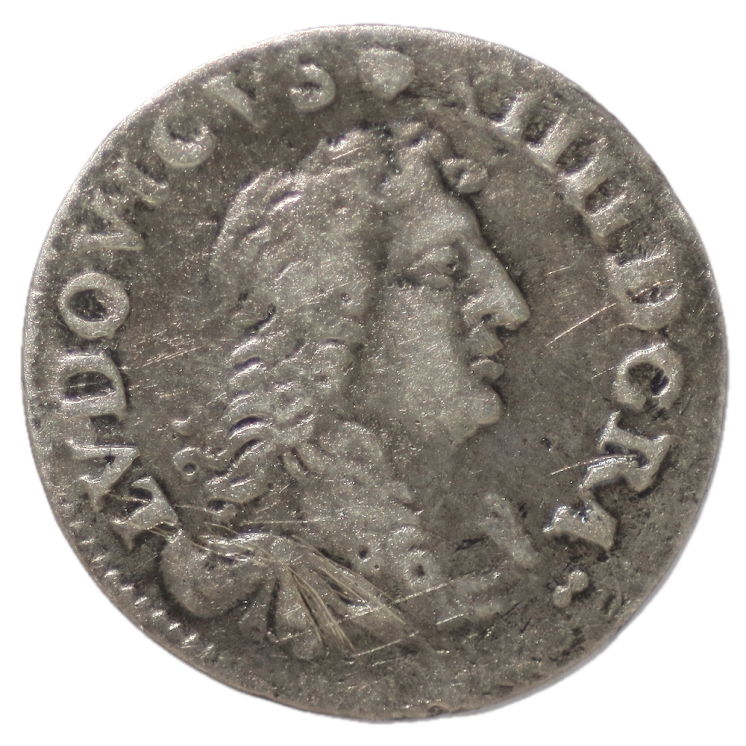 France - Louis XIV, 4 Sols des Traitants 1677 D (Lyon)