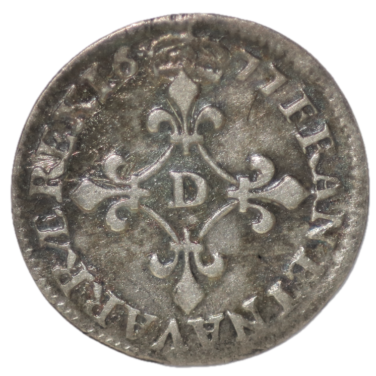 France - Louis XIV, 4 Sols des Traitants 1677 D (Lyon)