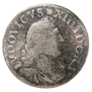 France - Louis XIV, 4 Sols des Traitants 1677 D (Lyon)