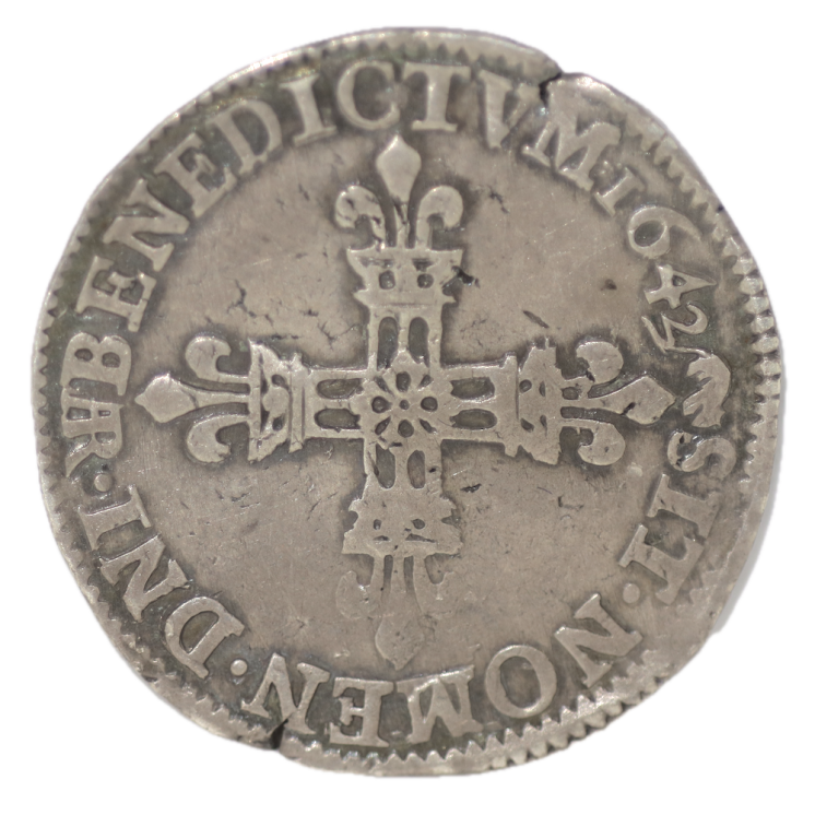 France - Louis XIII, 1/4 d'Ecu de Bearn, 1643 Arras