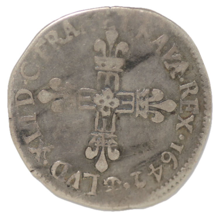 France - Louis XIII, 1/4 d'Ecu de Bearn 1542 Z (R5)