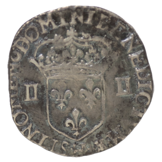 France - Louis XIII, 1/4 d'Ecu de Bearn 1617 H (La Rochelle)