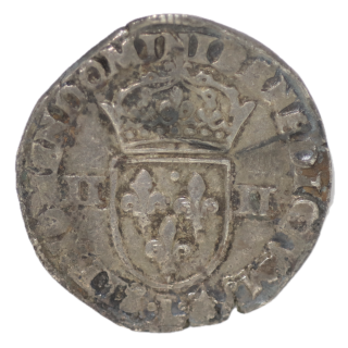 France - Henri III, 1/4 d'écuyer 1589 L (Bayonne)