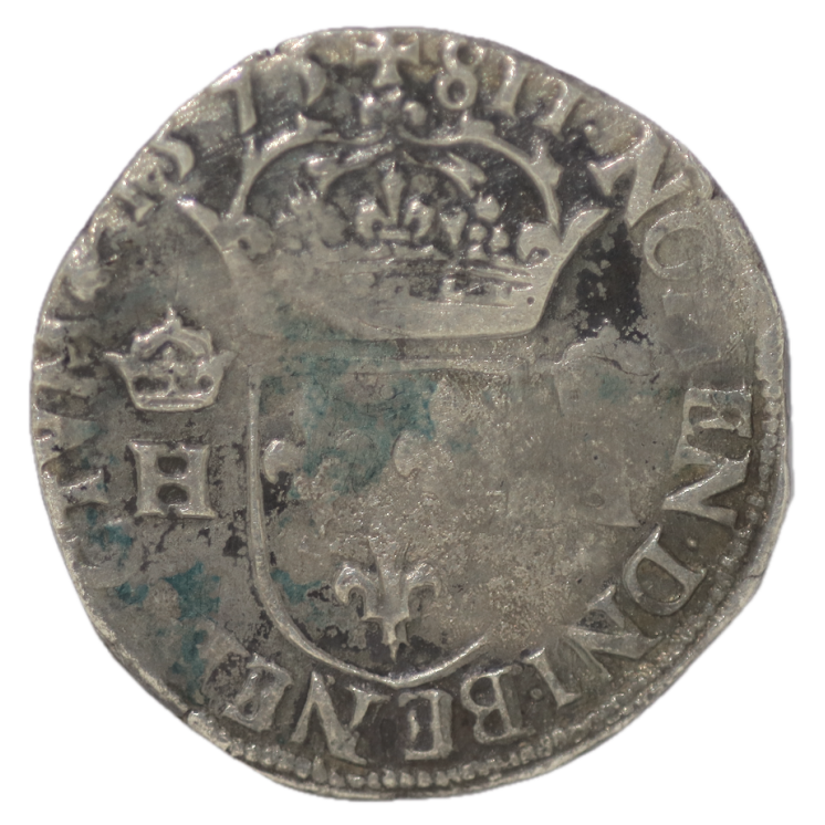 France - Henri III, Teston 1575 F (Angers)