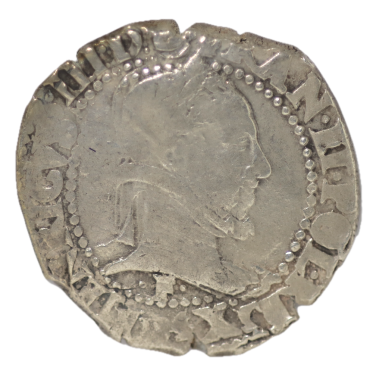 France - Henri III, Franc au col plat F (Angers)