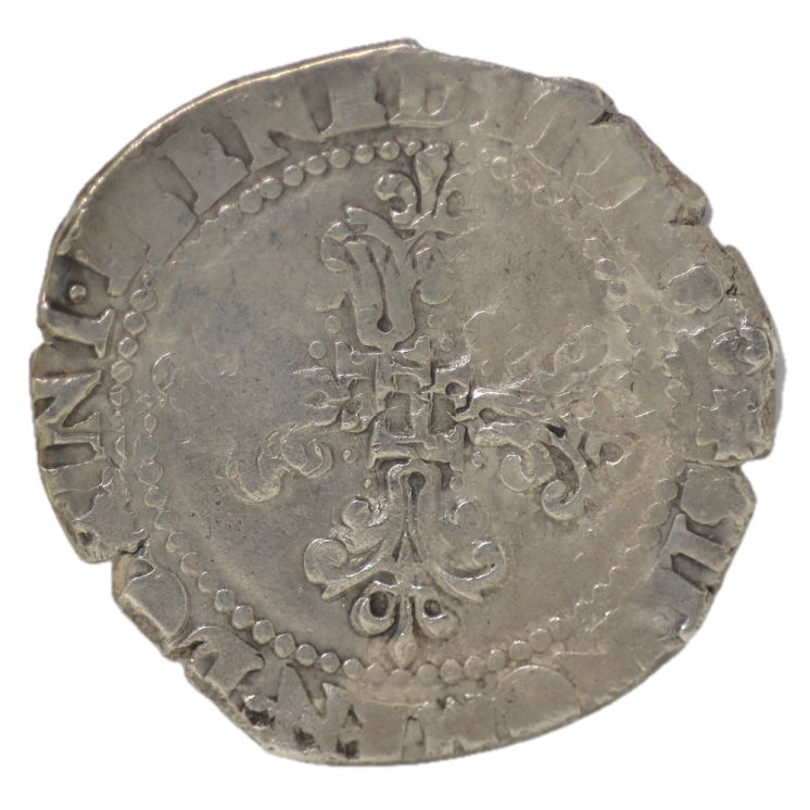 France - Henri III, Franc au col plat F (Angers)