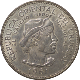 Uruguay - El Gaucho, Héros National, 10 Pesos 1961