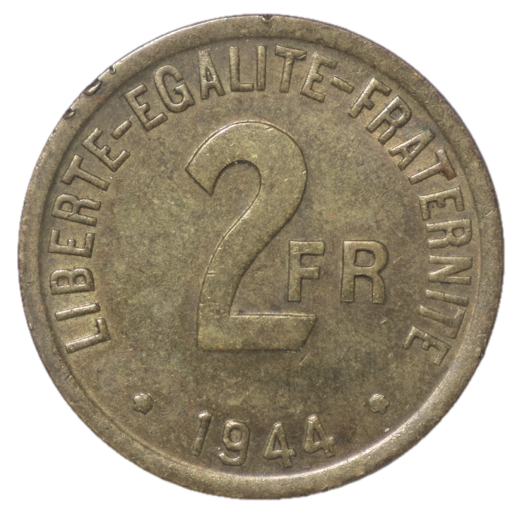 France - République, 2 Francs 1944