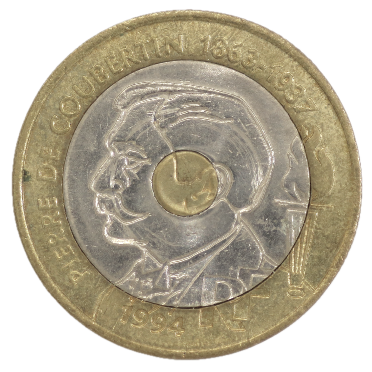 France - République, 20 Francs Coubertin 1994