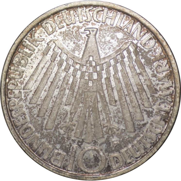 Allemagne (Ouest), 10 Marks 1972 F, Série Olympique