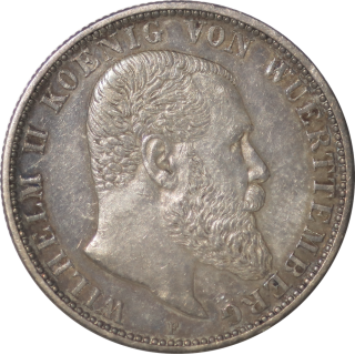 Allemagne - Wilhelm II (1888-1918), 2 Marks Wurtem 1905