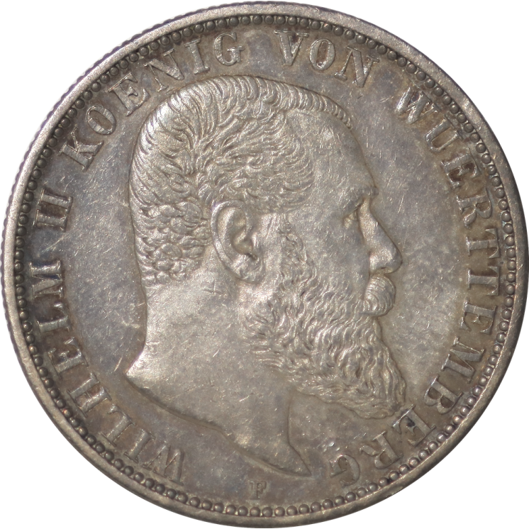 Allemagne - Wilhelm II (1888-1918), 2 Marks Wurtem 1905