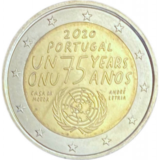 2020 - Portugal, 2 euros 75 ans de l'ONU