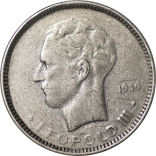 Belgique - Leopold III (1934-1950), 5 Francs 1936