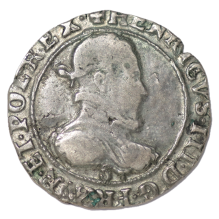 France - Henri III, 1/2 Franc au col plat 1584 E Troyes