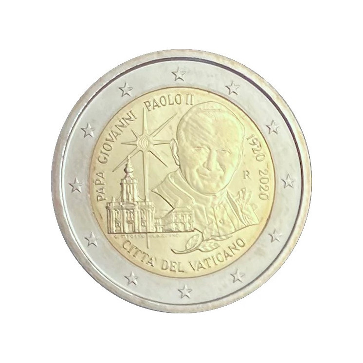 2020 - Vatican, 2 euros 100ème anniversaire de la naissance du Pape Jean Paul II - Sans coffret