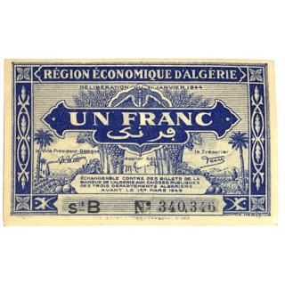 Billet 1 Franc Algérie 31 Janvier 1944