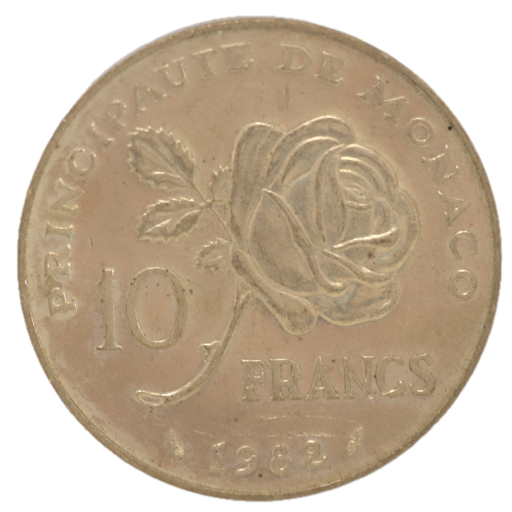 Monaco - Rainier III, 10 Francs Grace Kelly, 1982