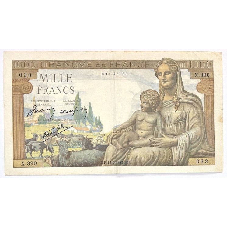 France - 1000 Francs Déméter EF.11-6-1942.EF.