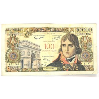 France - 10 000 Francs Napoléon, Surchargé 100 NF, G.30-10-1958.G.