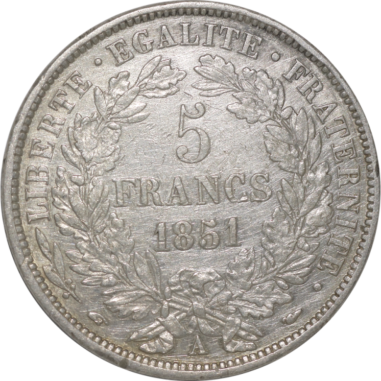 France - République, 5 Francs Cérès 1851