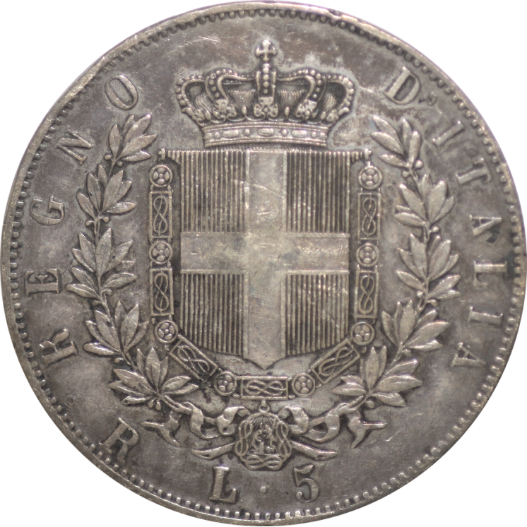 Italie - Victor Emmanuel II (1861-1878), 5 Lire 1877