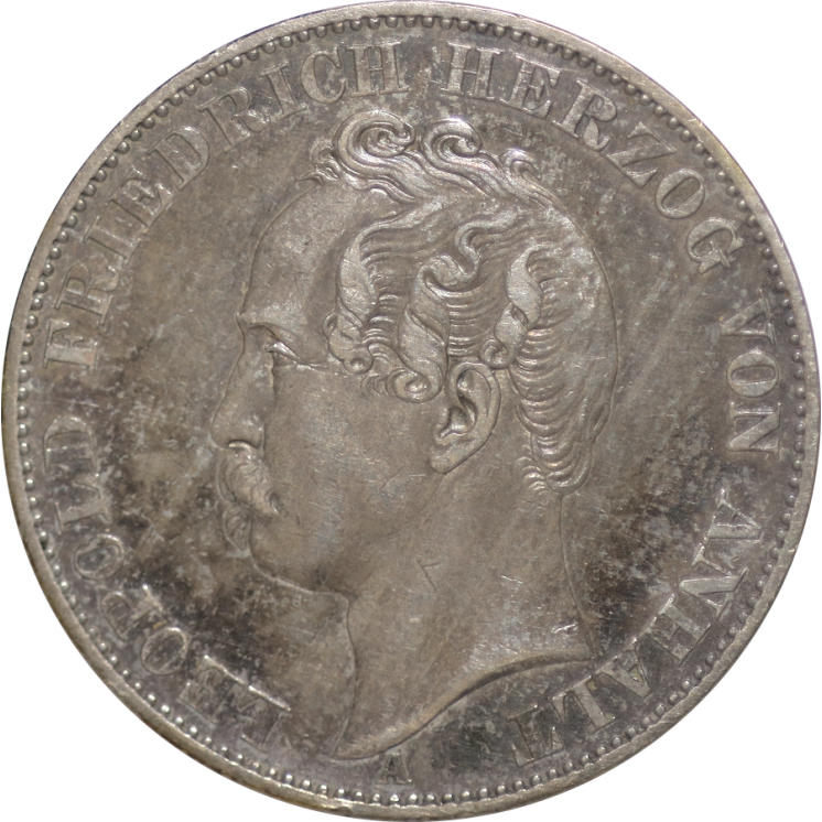 Allemagne - Anhalt Dressas, Thaler 1863 A (Berlin), 20 300 ex.