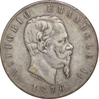 Italie - Victor Emmanuel II (1861-1878), 5 Lire 1876