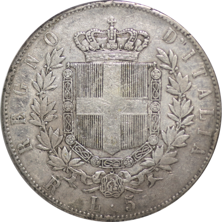Italie - Victor Emmanuel II (1861-1878), 5 Lire 1876