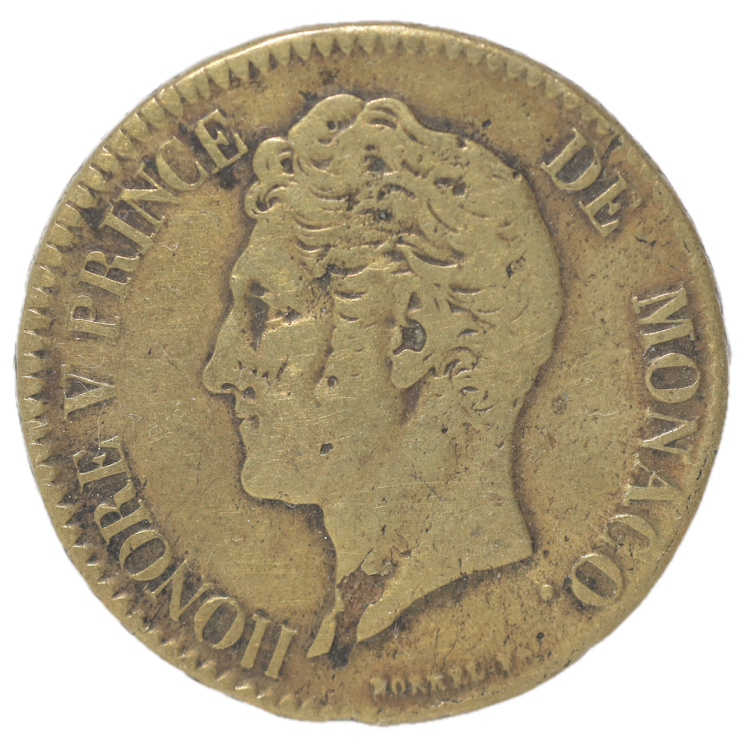 Monaco - Honore V, 5 Centimes 1837 MC