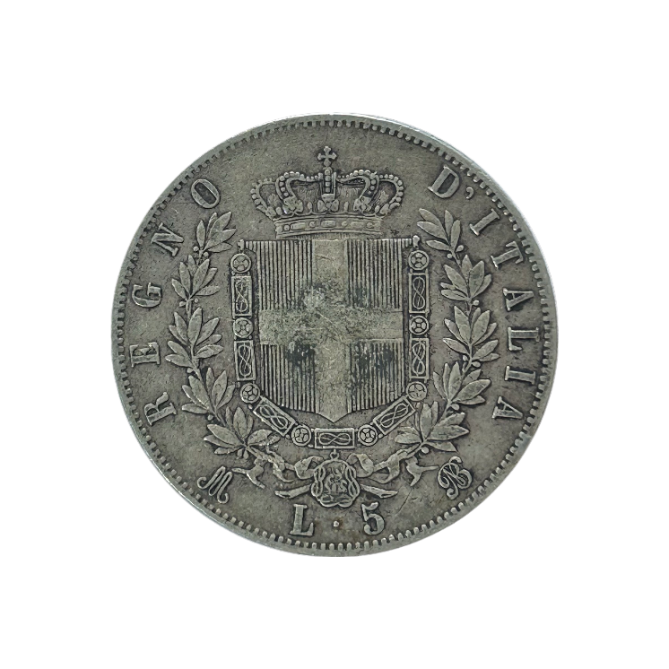 Ecu de 5 Lire Victor Emmanuel II Italie 1870