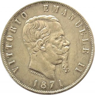 Ecu de 5 Lire Victor Emmanuel II Italie 1871