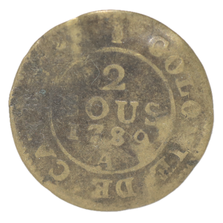 France - Louis XVI, 2 Sous de Cayenne