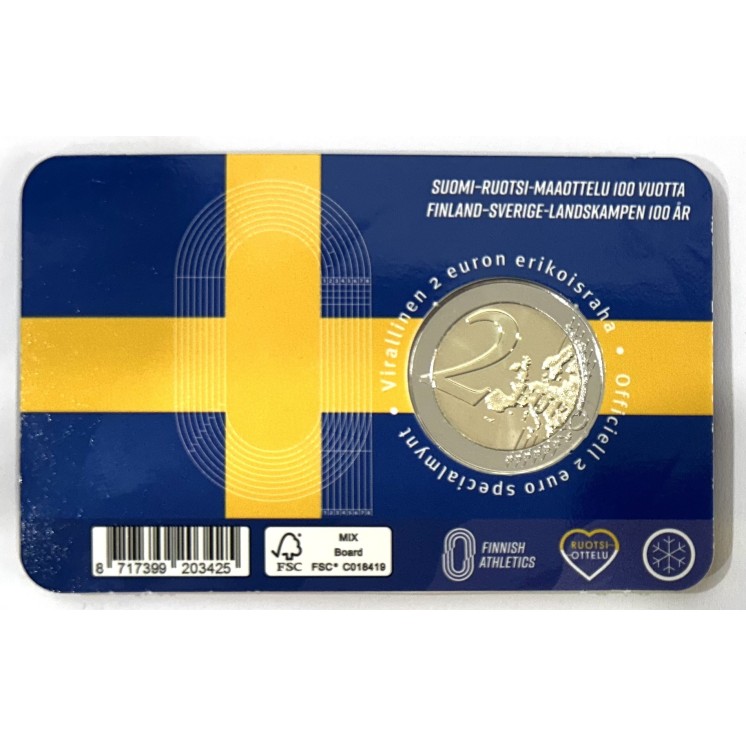 2025 - Finlande, 2 euros Coincard, 100 ans des jeux athlétiques