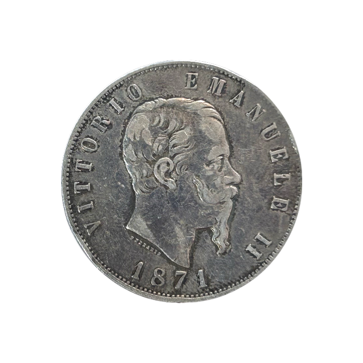 Ecu de 5 Lire Victor Emmanuel II Italie 1871