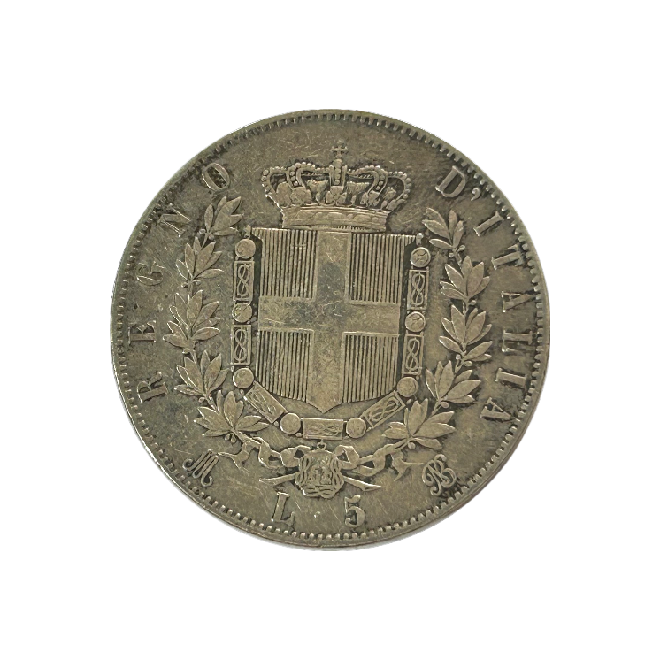 Ecu de 5 Lire Victor Emmanuel II Italie 1871