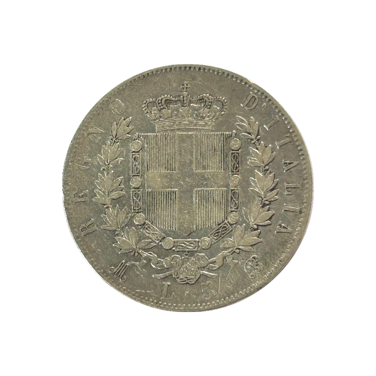 Ecu de 5 Lire Victor Emmanuel II Italie 1871