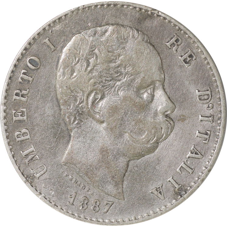 Italie - Umberto Ier, 1 Lire 1887 M, Sup