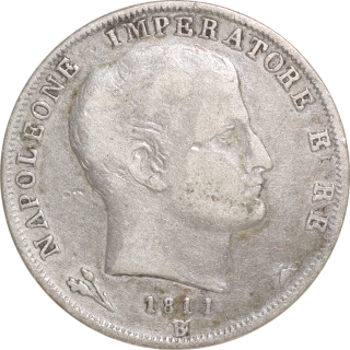 Italie - Napoléon Ier, 1 Lire 1811 B