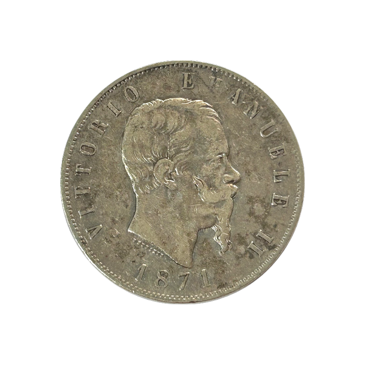 Ecu de 5 Lire Victor Emmanuel II Italie 1871