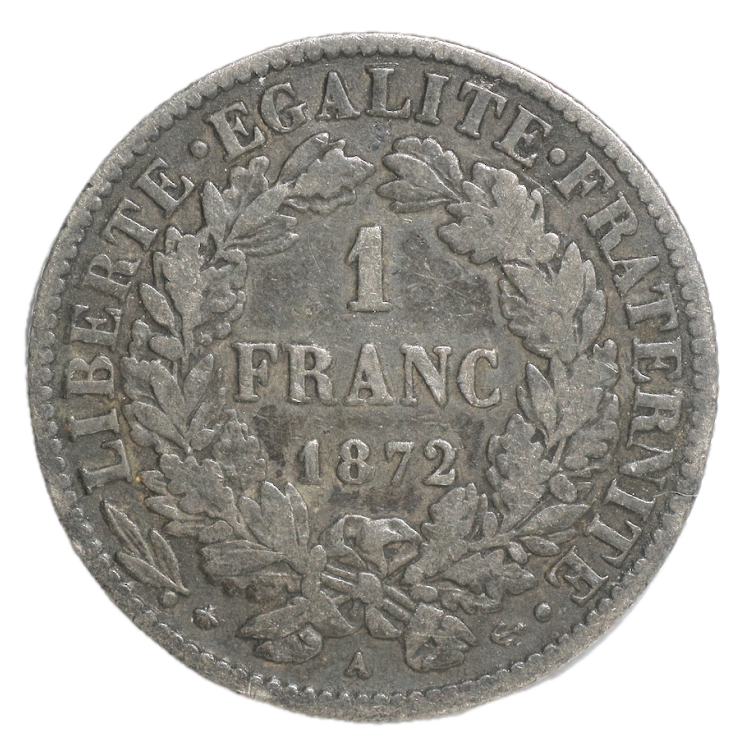 France - 1 Franc 1872 A (Paris)