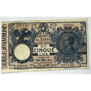 Italie - 5 Lires 1881