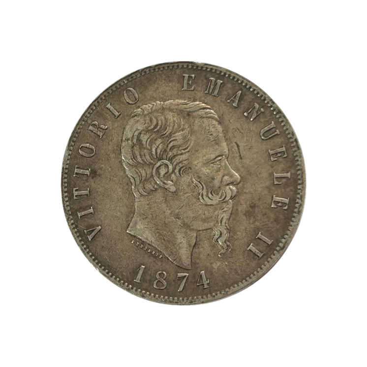 Ecu de 5 Lire Victor Emmanuel II Italie 1874