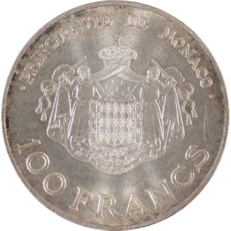 Monaco - Rainier III, Prince ALbert, 100 Francs 1989