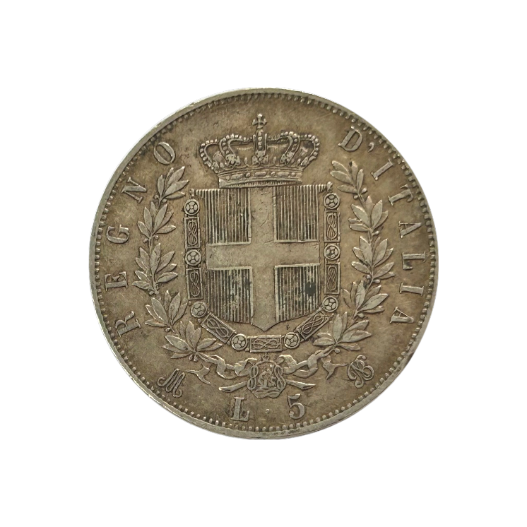 Ecu de 5 Lire Victor Emmanuel II Italie 1874