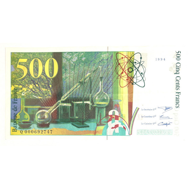 Billet de 500 Francs 1994 Pierre et Marie Curie SUP