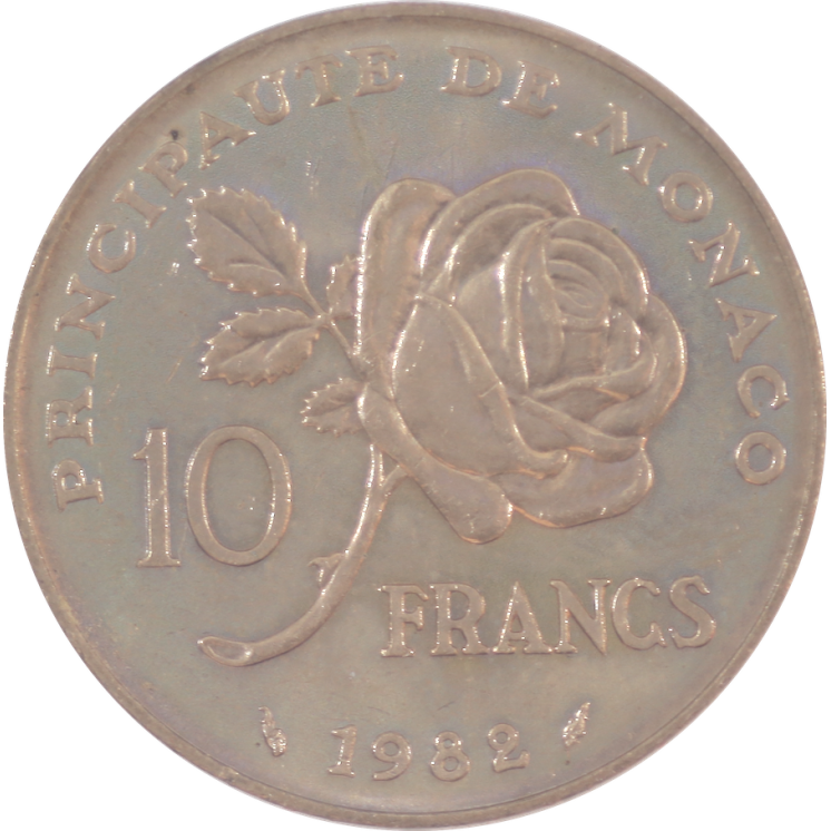 Monaco - 10 Francs Grace Kelly, 1982