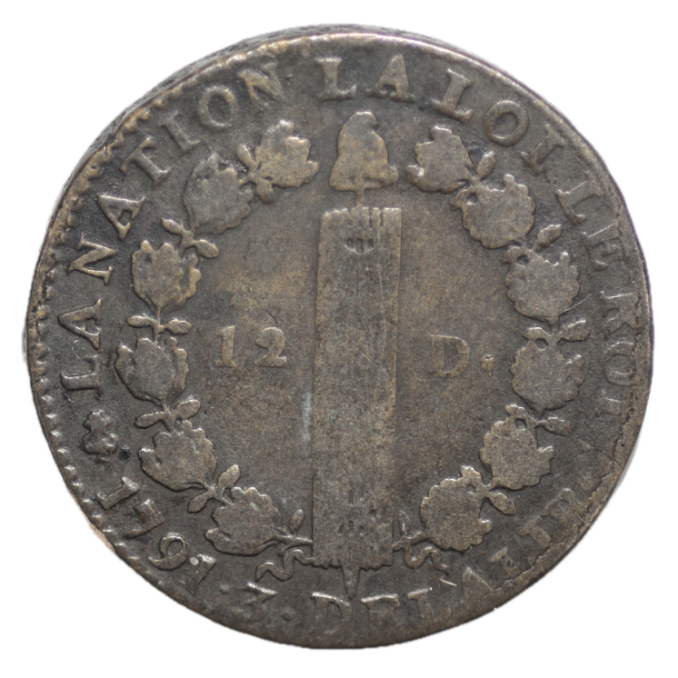 France - Révolution, 12 Deniers 1791 A (Paris)