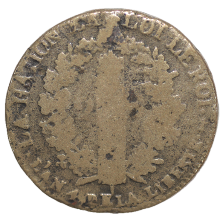 France - Révolution 2 Sols 1792 AA (Metz)